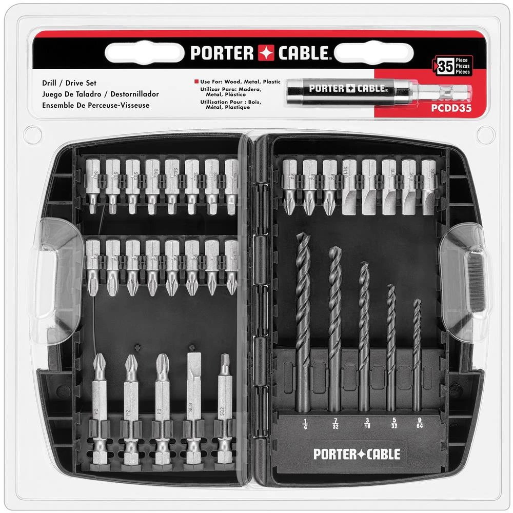 Hot Sale π PORTER-CABLE Screwdriver Bits Set Steel Hex Shank Screwdriver Bit Set (35-Piece) π