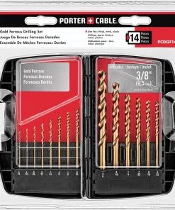Best Pirce 🥰 PORTER-CABLE Twist Drill Bits 14-Piece Assorted x Set Gold Ferrous 🧥 Coated Hss Twist Drill Bit Set 🧨