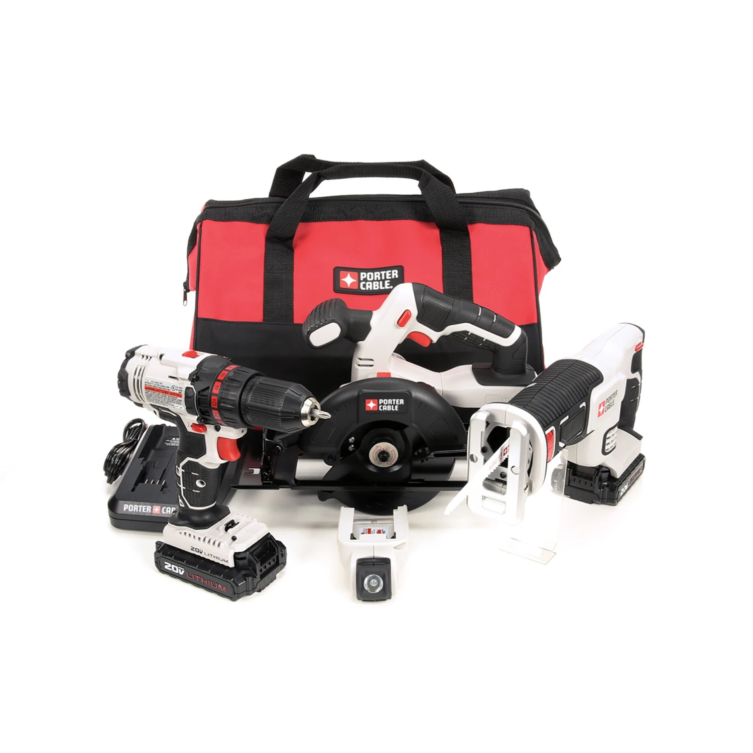 Cheapest π PORTER-CABLE Power Tool Combo Kits 4-Tool 20-Volt Max Power Tool Combo Kit with Soft Case (2-Batteries Included and Charger Included) π - Image 6